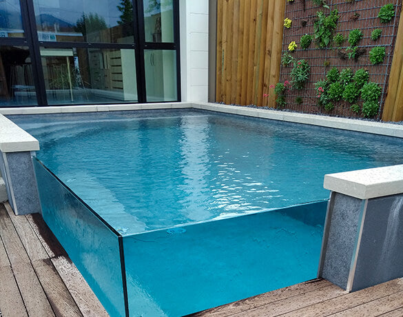 Piscine paroi de verre